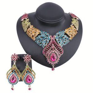 #613 DAY Women's Wedding Bridal Artificial Crystal Teardrop Cluster Statement